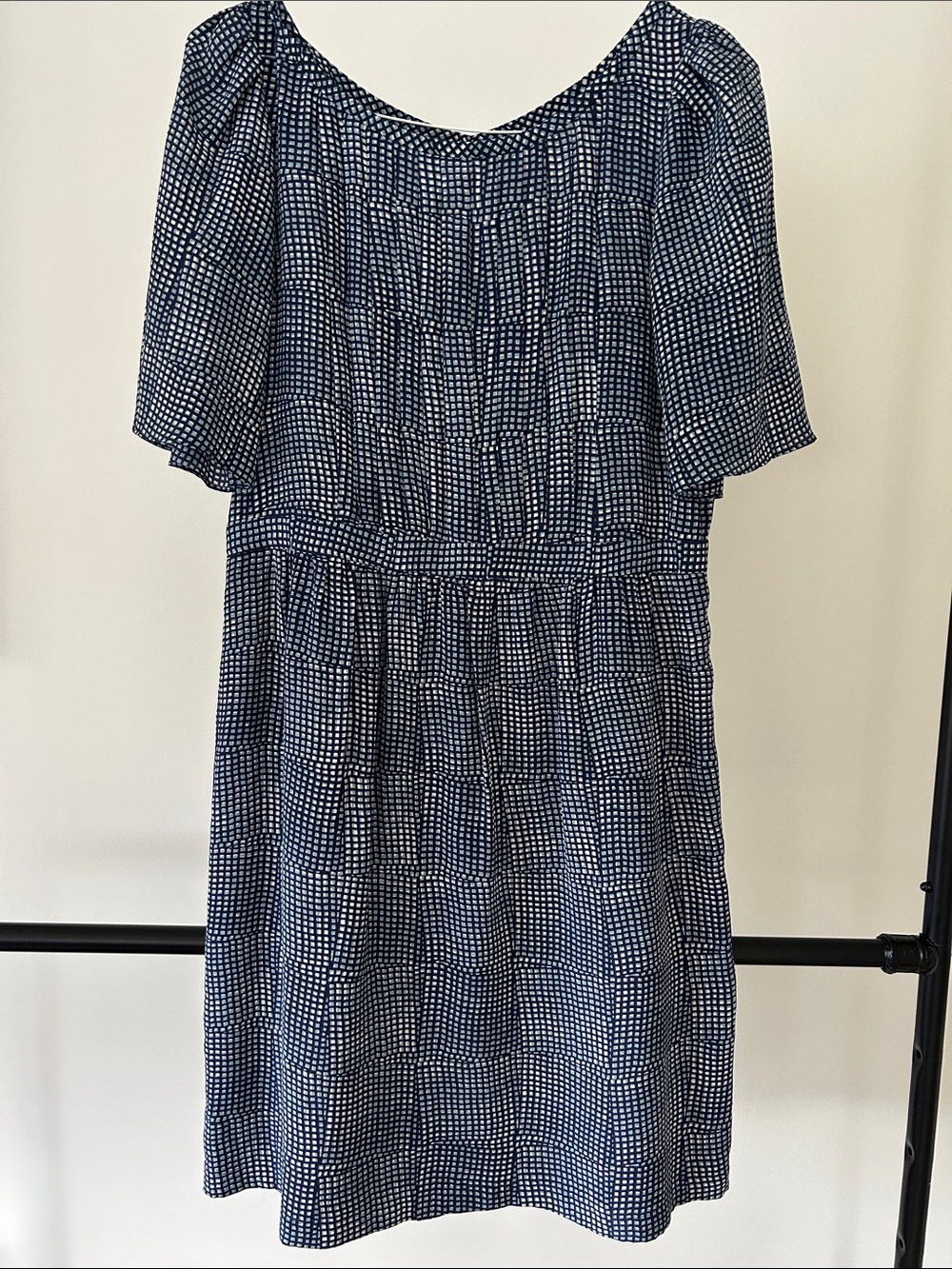 Banana Republic Navy and White Printed Midi Dress